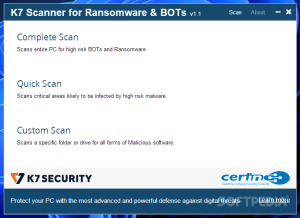 K7 Scanner for Ransomware & BOTs 1.0.0.523