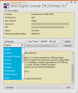 Windows 10 Digital License C# 3.7